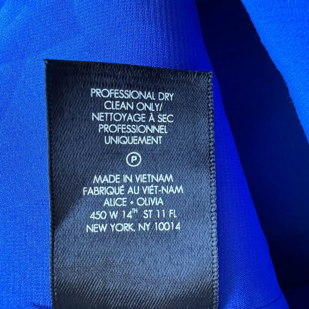 Mini Alice + Olivia Royal Blue Skirt with Asymmetrical Ruffle -‎ Size 10.